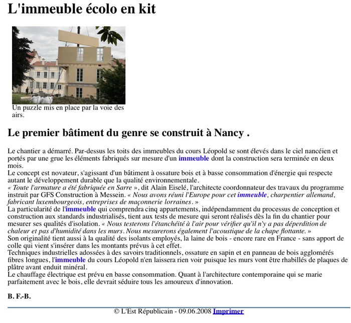 L'immeuble colo en kit -- L'est Rpublicain 