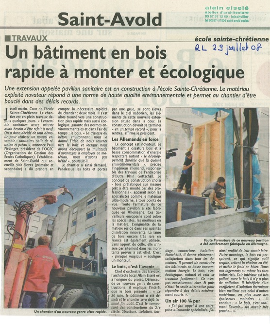 Un  btiment en bois rapide  monter et cologique -- Rpublicain lorrain